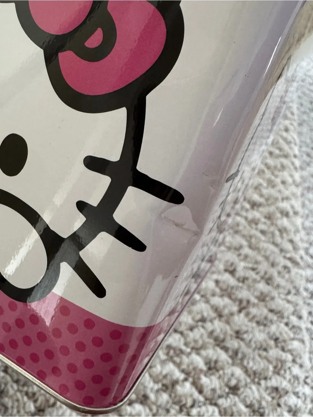 Hello Kitty Smile Sunshine Stack Store & Carry Tin Box Cube Sanrio 2024, 1 dent